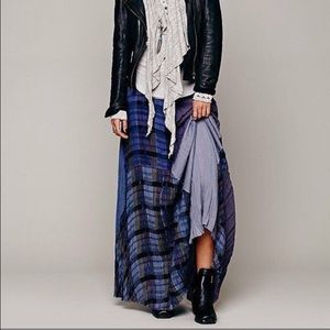 Free People Plaid Maxi Skirt